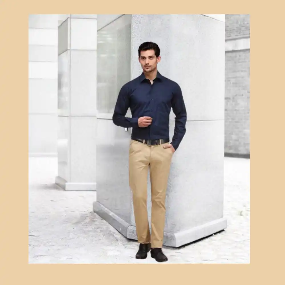 Navy Blue shirt and Khaki Pant