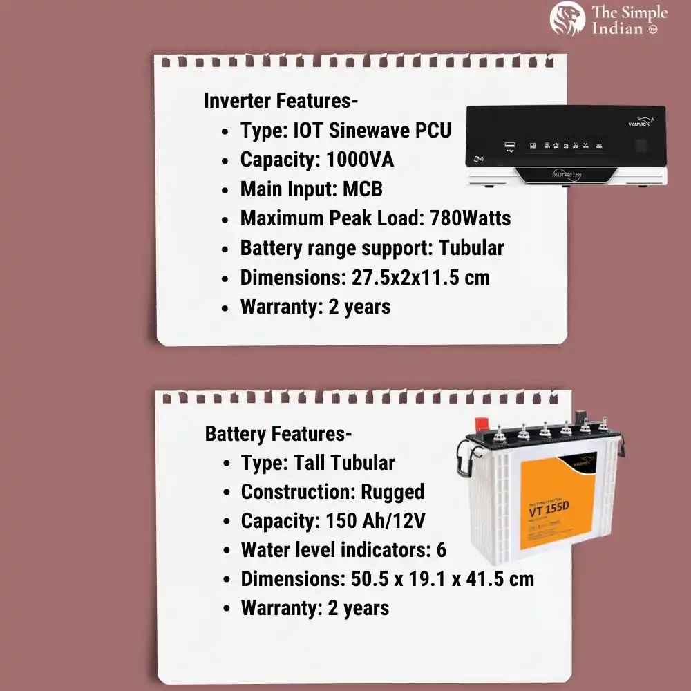  V-Guard VT165 battery 