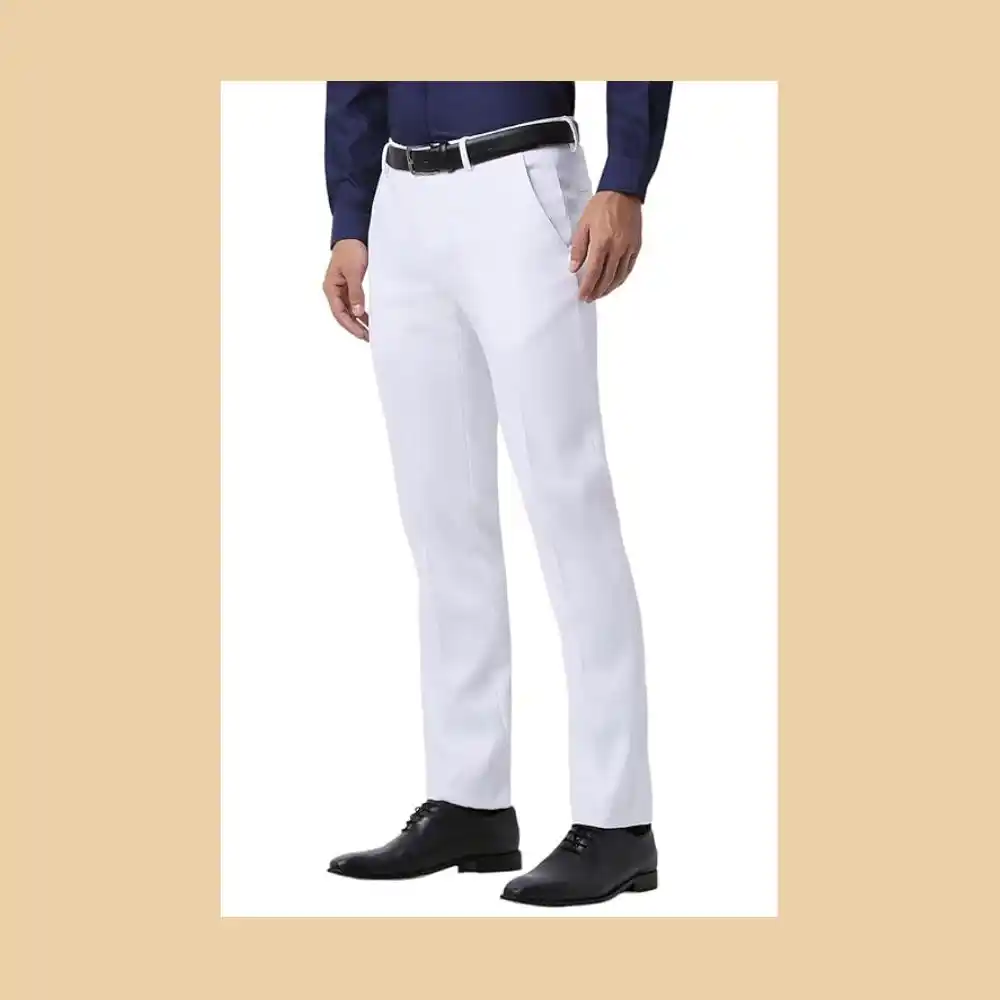 Peter England White Formal Pant