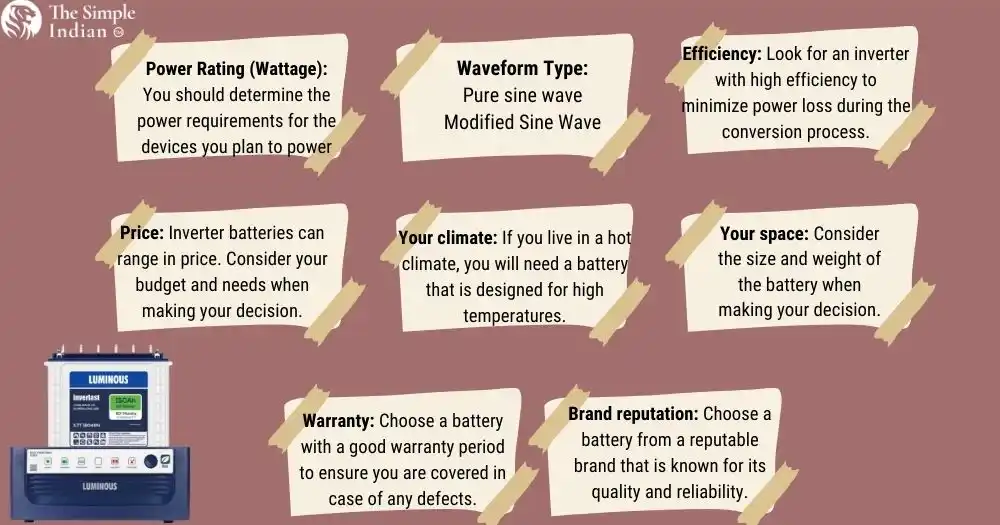 choosing a best inverter battery